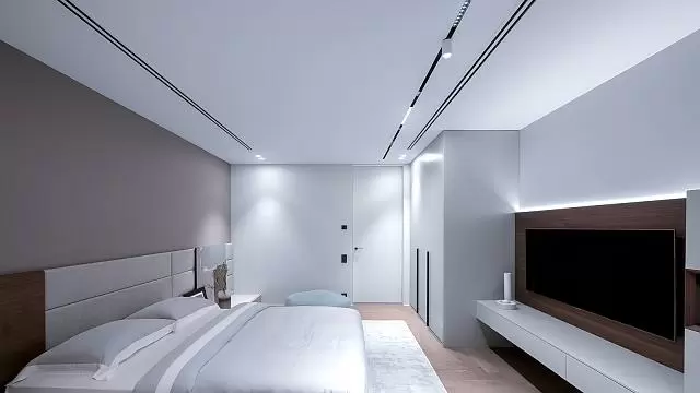 Натяжной потолок с треками 