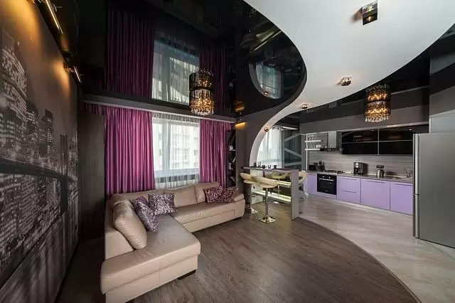 двойной итальянский натяжной потолок