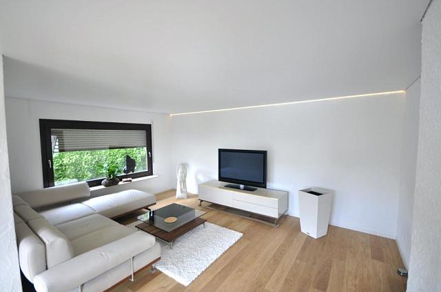 гостиная с немецким натяжным потолком